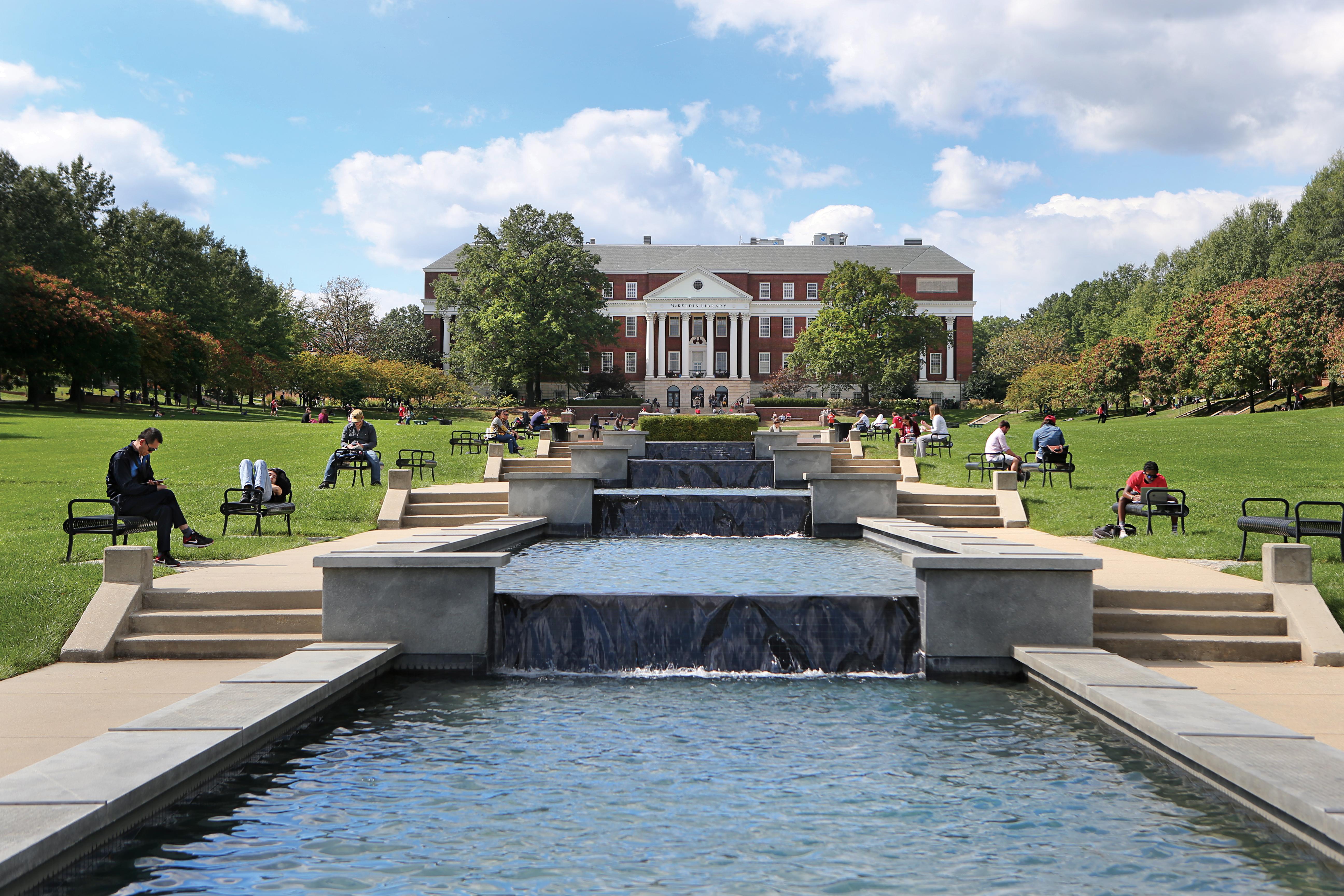 Fountain in front of McKeldin Library