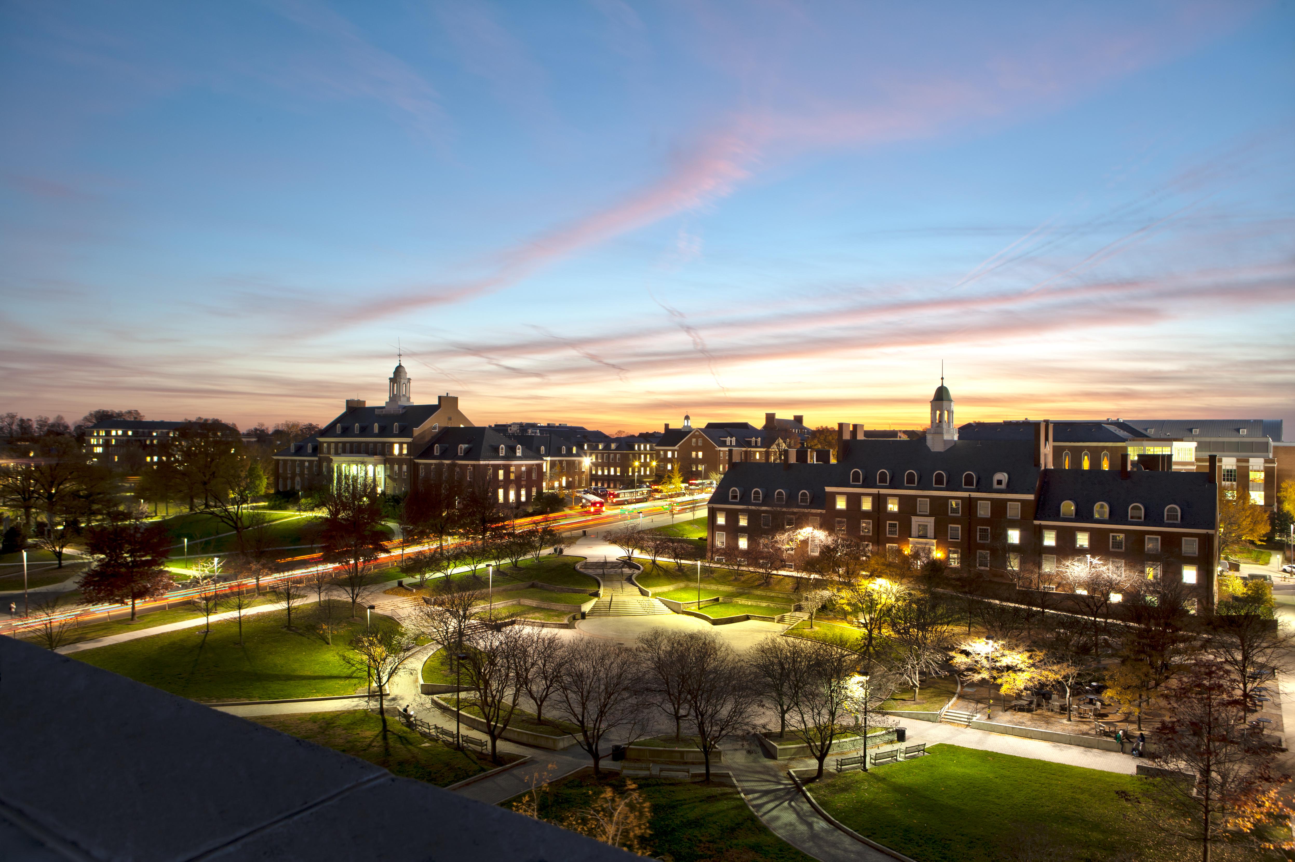 UMD's Hornbake Plaza from above